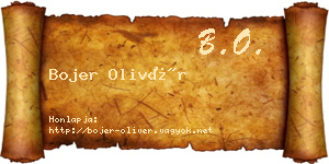 Bojer Olivér névjegykártya